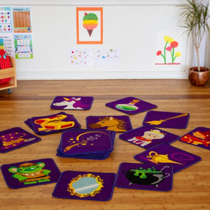 Story Time Interactive Carpet Tiles With Holdall Kinder™Story Time Carpet 3 x 3 metre | Corner Carpets & Rugs | www.ee-supplies.co.uk