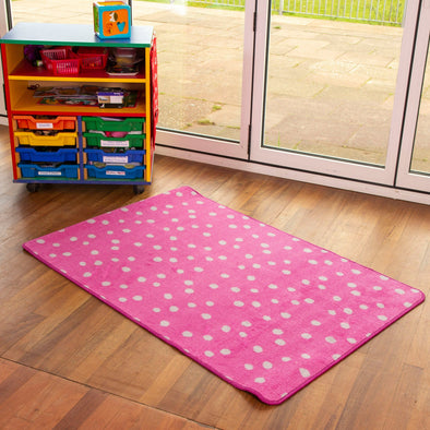 Kinder™ Pink Spotted Nursery Rug Kinder™ Yellow Spotted Nursery Rug | Corner Carpets & Rugs | www.ee-supplies.co.uk