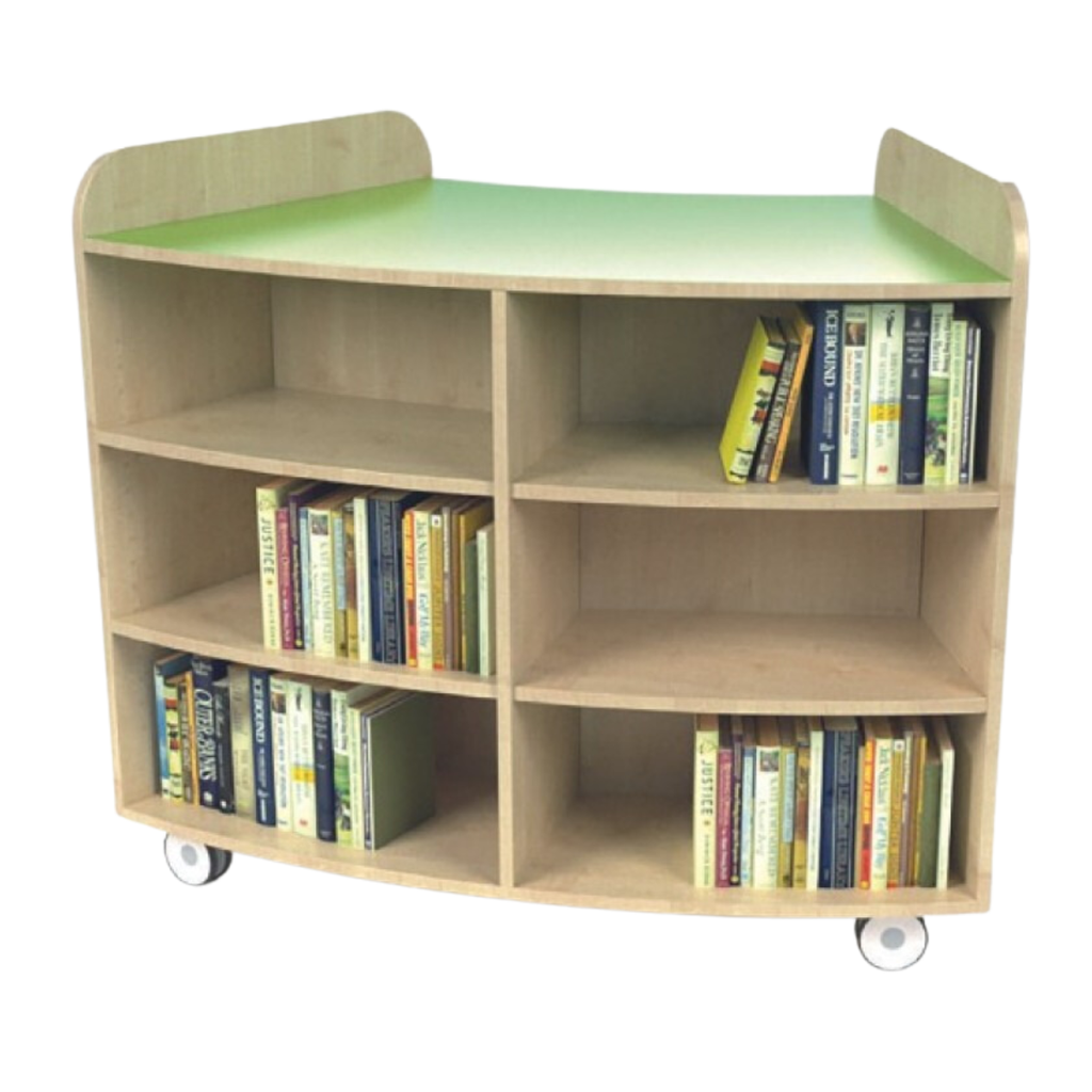 Kubbyclass Junior Curved Bookcase H1250mm | Educational Equipment Supplies