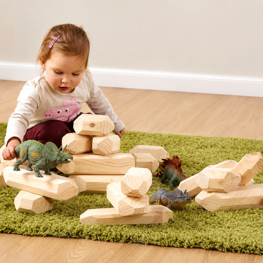 Boulder Blocks Large Boulder Blocks - 18 Piece Set | Wooden Construction | www.ee ...