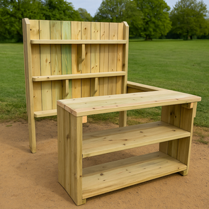 Outdoor Wooden Role Play Corner Large Outdoor Utility Kitchen | Great Outdoors | www.ee-supplies.co.uk