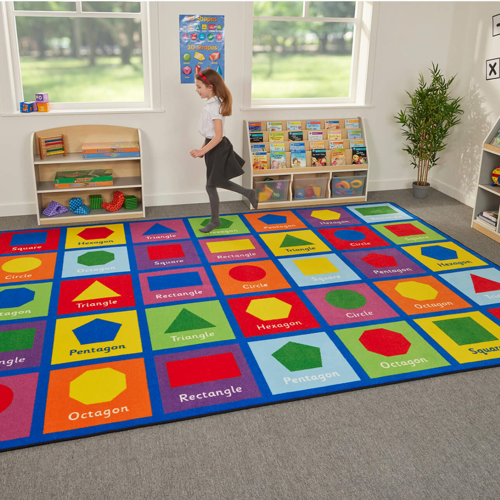 Shape Rug School Large Shapes Learning Rug | Numeracy Carpets & Rugs | www.ee-supplies ...