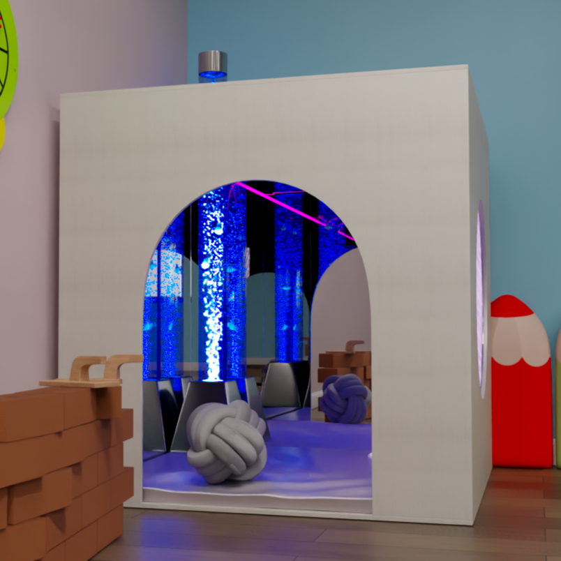 Large Wooden Padded Den For Bubble Tube & Fibre Optics | Educational ...