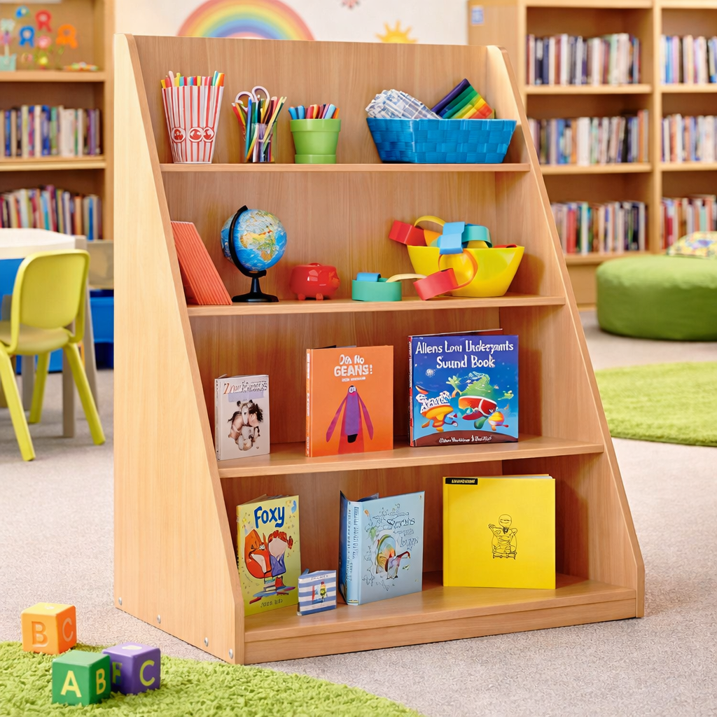 Library Unit With 4 Tiered Fixed Shelves | School Libraru Units | www ...
