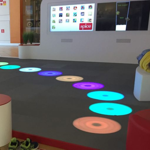 Sensitive Touch Led Light Up Round Sensory Floor Tile Interactive LED Touch Sensitive ...