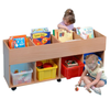 Long A4 Mobile Kinderbox with Storage Long Maple Kinderbox with Mirrors | Kinder Box Storage | www.ee-supplies.co.uk