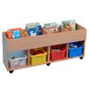 Long A4 Mobile Kinderbox with Storage Long Maple Kinderbox with Mirrors | Kinder Box Storage | www.ee-supplies.co.uk