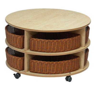 Playscapes Mobile Low Level Circular Storage Unit - 8 x Wicker Trays Low Level Circular Storage Units | Wicker Trays | www.ee-supplies.co.uk