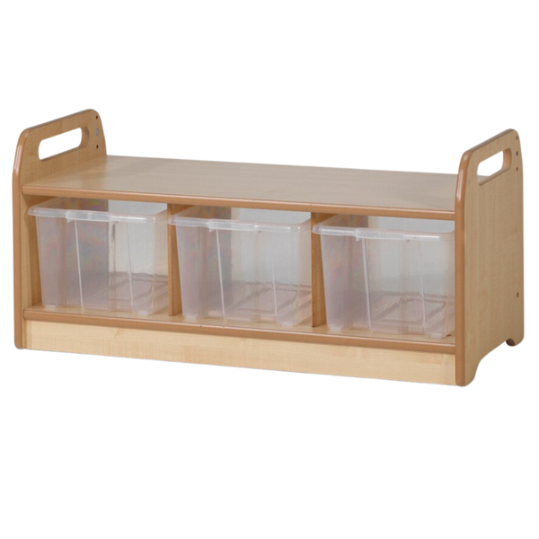 Playscapes Low Level Tray Storage Bench - 3 x Plastic Trays