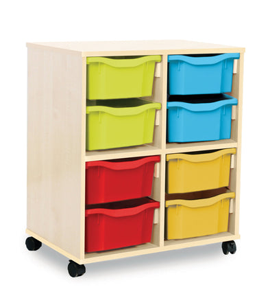 Allsorts Mobile Tray Storage With 8 Deep Trays Allsorts Tray 8 Deep Tray Store | School Tray Storage | www.ee-supplies.co.uk