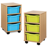 Double Tray Wooden Mobile Storage Unit x 3 Trays Double Tray Wooden Mobile Storage Unit x 3 Trays | School tray Storage | www.ee-supplies.co.uk