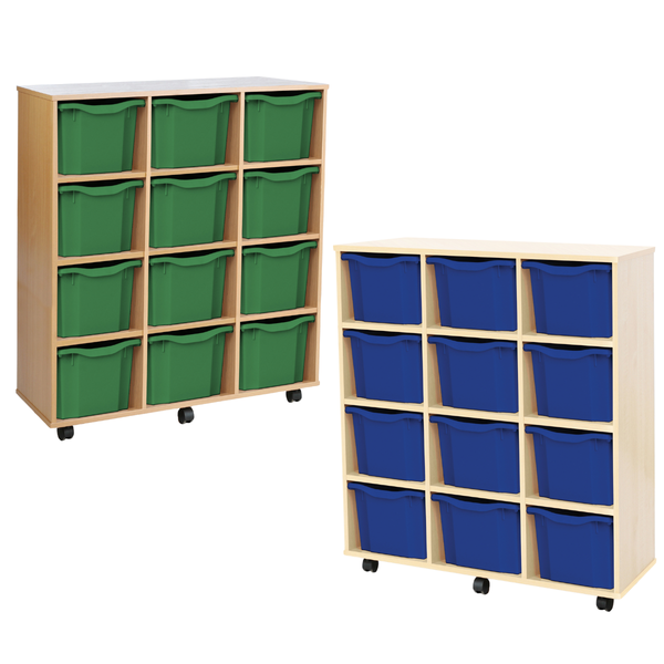 Triple Tray Mobile Storage Unit 12 x Trays