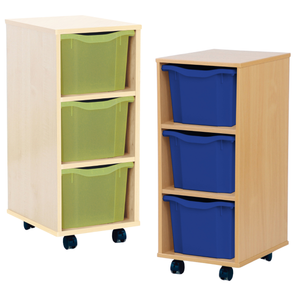 Triple Tray Wooden Mobile Storage Unit 3 x Trays Mobile Triple Tray Storage Unit 3 x Trays  | School tray Storage | www.ee-supplies.co.uk