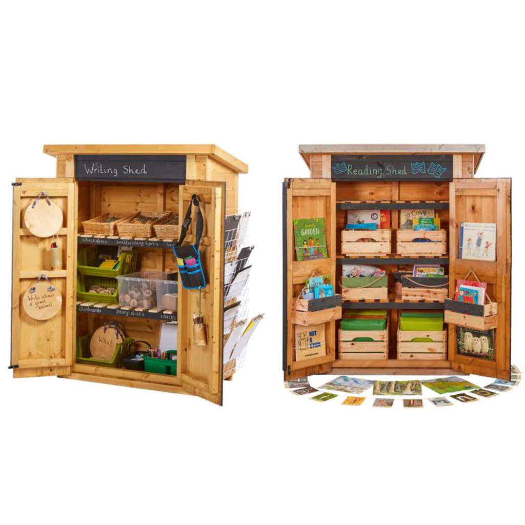 Wooden Shed Outdoor Reading Shed & Writing Shed Bundle Educational