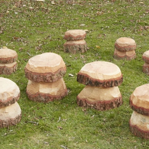 Medium Mushroom Wooden Stools (12pk) Medium Mushroom (12pk) | www.ee-supplies.co.uk