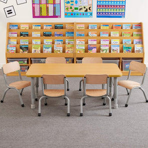 Milan Rectangular Height Adjustable Table - 6 Seater Grey Milan Rectangular Height Adjustable Table - 6 Seater Grey | School Table | www.ee-supplies.co.uk