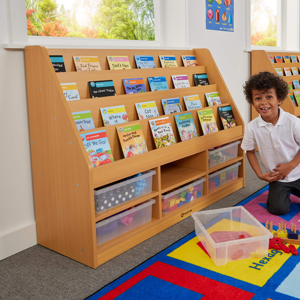 Milan Tiered Bookcase Beech – 6 Small Trays