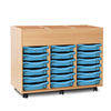 6 Bay Mobile Kinderbox With 18 Shallow Trays Mobile 18 Tray Kinderbox With 6 Compartments | School Tray Storage | www.ee-supplies.co.uk
