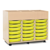 6 Bay Mobile Kinderbox With 18 Shallow Trays Mobile 18 Tray Kinderbox With 6 Compartments | School Tray Storage | www.ee-supplies.co.uk