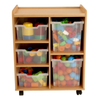 Mobile Sturdy Tray Unit - 2 Jumbo & Clear 3 Deep Trays Mobile Sturdy Tray Unit - 2 Jumbo & Clear 3 Deep Trays | School tray storage | www.ee-supplies.co.uk