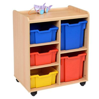 Mobile Sturdy Tray Unit - 2 Jumbo Coloured & 3 Deep Trays Mobile Sturdy Tray Unit - 2 Jumbo Coloured & 3 Deep Trays | School tray storage | www.ee-supplies.co.uk