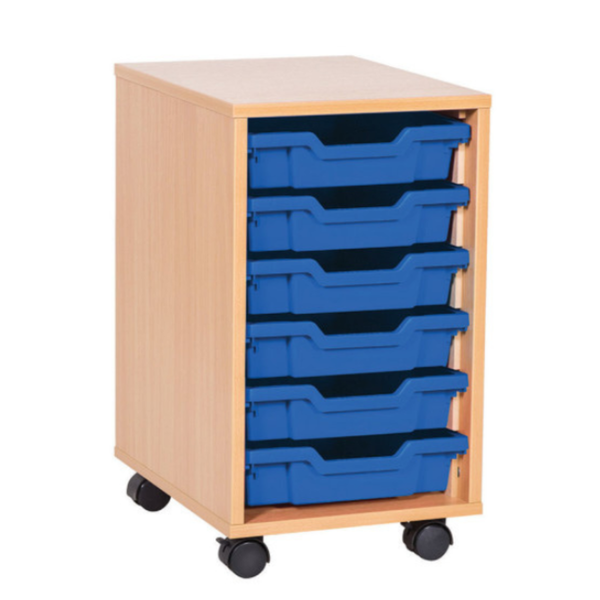 Mobile Tray Storage Unit Budget Single Column - 6 x Trays
