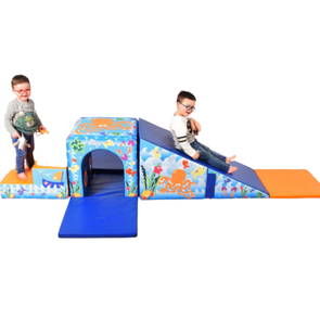 Soft Play Mountain Tunnel & Slide Set - Sand & Sea Mountain Tunnel And Slide Soft Play Set - Sand & Sea| Soft Adventure play Sets | www.ee-supplies.co.uk