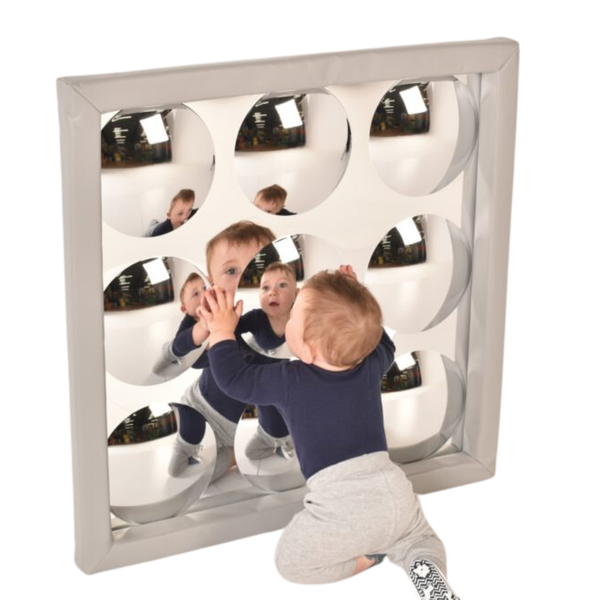 9 Bubbles Safety Mirror With Padded Frame 840 x 840mm