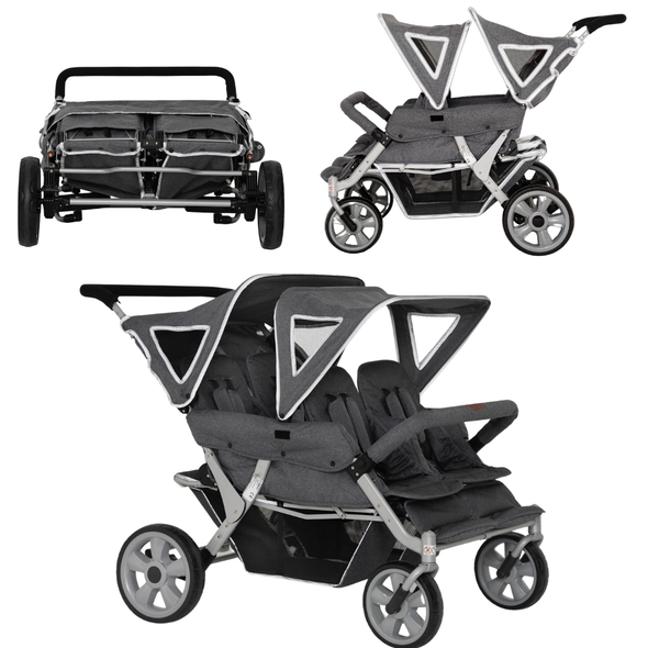 Multi Seat Stroller Cabrio 4 Seater Pushchair Free Rain Cover Educational Equipment Supplies