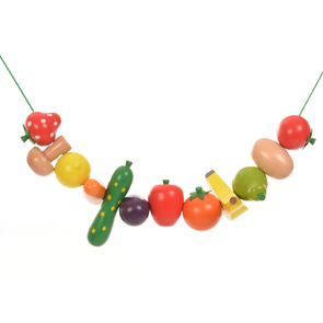 Natural Wooden Threading Toy Threading Fruit & Veg 24 Pcs Natural Wooden Threading Toy Threading Fruit & Veg 24 Pcs | Wooden Toys | www.ee-supplies.co.uk