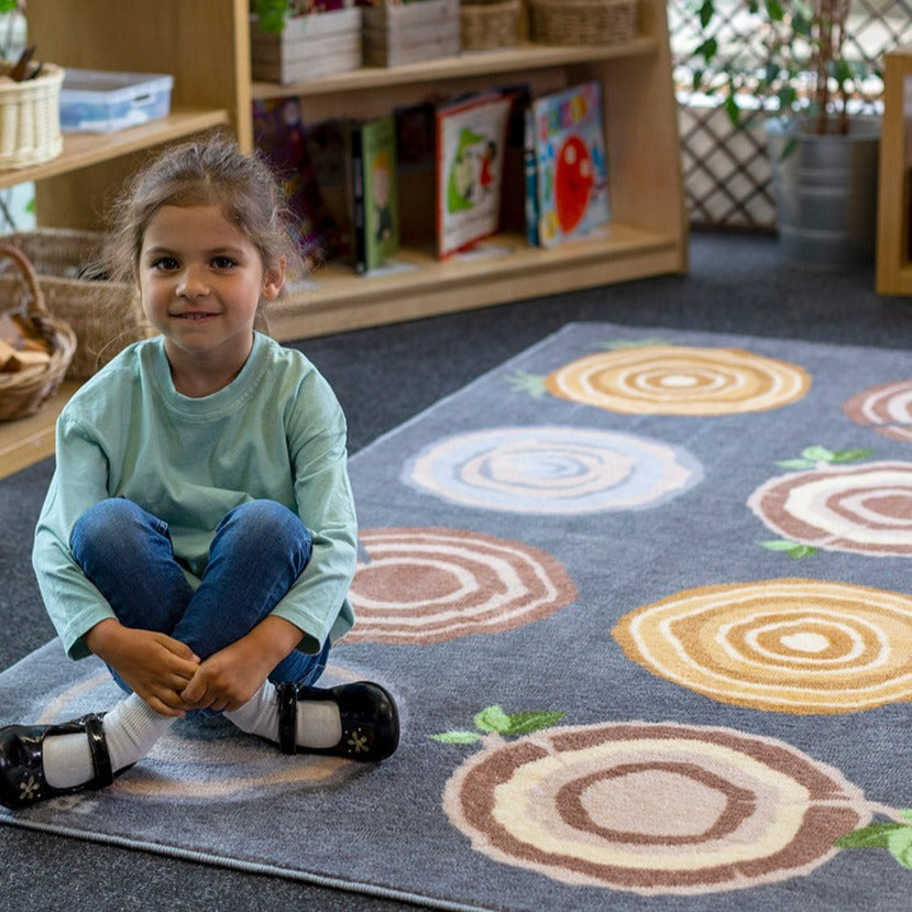 Tree St7ump Classroom Rug Natural World™ Tree Stump Placement Carpet W3000 x D2000mm ...