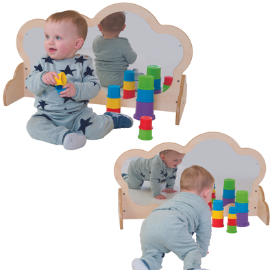 TW Nursery Mini Cloud Crawl Up Mirror - Maple Nursery Mini Cloud Crawl Up Mirror | nursery furniture | www.ee-supplies.co.uk