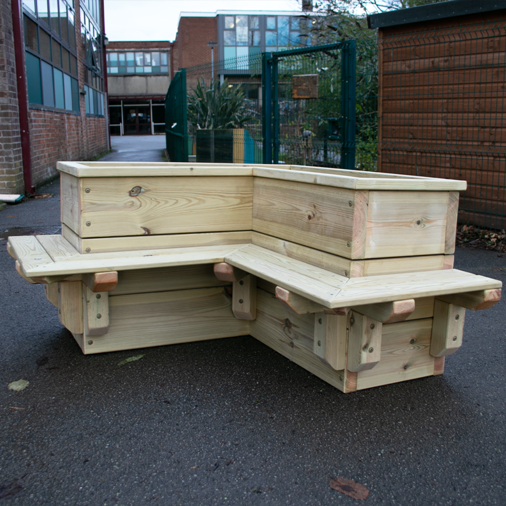 Outdoor Corner Bench With Nature Planter | ee-supplies.co.uk ...