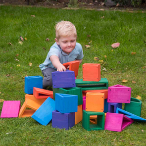 Outdoor Natural Hollow Coloured Blocks - 27 Piece Set Outdoor Natural Hollow Coloured Blocks - 27 Piece Set | Wooden Construction | www.ee-supplies.co.uk