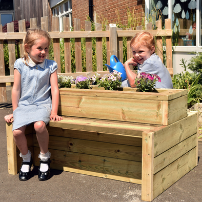 Outdoor Wooden Double-Sided Bench Planter Outdoor Wooden Double-Sided Bench Planter | www.ee-supplies.co.uk