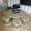 Outdoor Wooden Drum Table & Seating Stools Outdoor Wooden Drum Table & Seating Stools | ee-supplies.co.uk