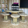 Outdoor Wooden Drum Table & Seating Stools Outdoor Wooden Drum Table & Seating Stools | ee-supplies.co.uk