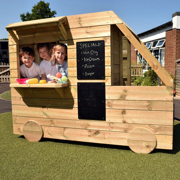 Outdoor Wooden Food Truck Outdoor Wooden Double-Sided Bench Planter | www.ee-supplies.co.uk