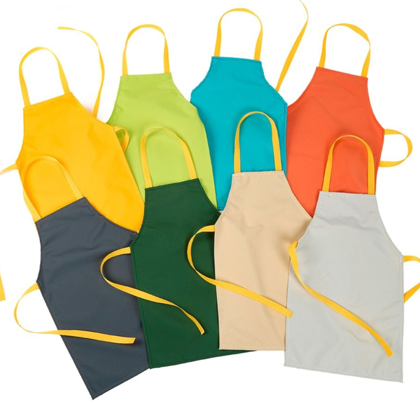 Aprons Brights Plain PVC x 4 - Ages 6-8 Years