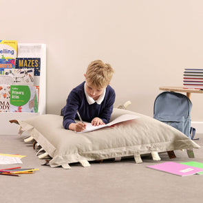 Eden Sensory Touch Tags Bean Bag Floor Cushion - Natural Sensory Touch Tags Bean Bag Floor Cushion - Natural | www.ee-supplies.co.uk