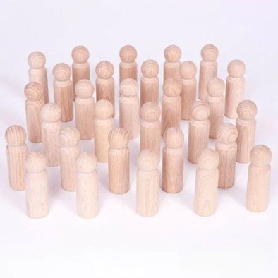Plain Peg People - Pack of 30 Plain Peg People - Pack of 30 | Wooden Construction | www.ee-supplies.co.uk