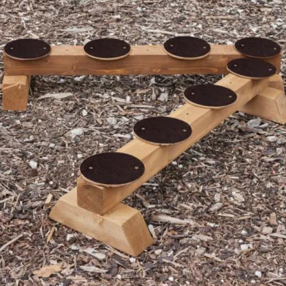 Stepping Stone Balancer - Pack of 2 Playground Wooden Balance Beams Set x 3 |  www.ee-supplies.co.uk