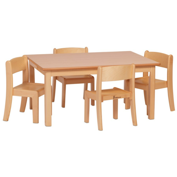 Playscapes Small Rectangular Table & 4 Stacking Chairs