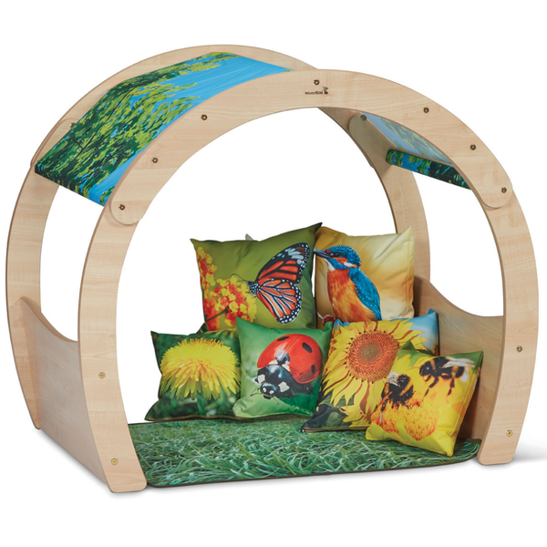 Playscapes Small Wooden Cosy Cove Nursery Den +  Nature Accessory Set