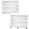 Premium Bookcase White Medium With 2 Adjustable Shelves H789mm Grey & White 3 shelf Storage Unit  | Library units Shelves | www.ee-supplies.co.uk