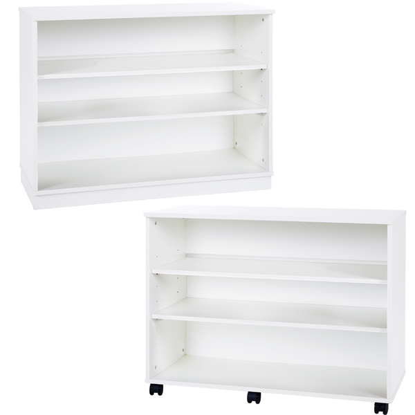Premium Bookcase White Medium With 2 Adjustable Shelves H789mm