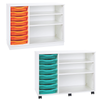 Premium 8 Shallow Tray Unit + 2 Shelves - White - Mobile & Static Premium 8 Shallow Tray Unit + 2 Shelves - Grey | Grey White Tray Stores | www.ee-supplies.co.uk