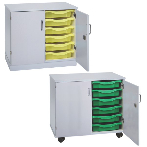 Grey Premium Cupboard With 12 Single Tray Unit- Mobile & Static