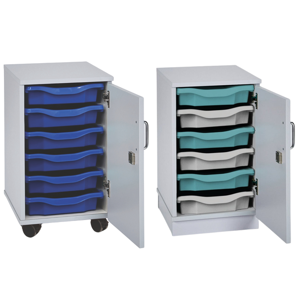 Grey Premium Cupboard  With 6 Single Tray Unit- Mobile & Static