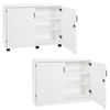 White Premium Cupboard With 2 Shelves - Mobile & Static Premium  Storage Cupboards | Grey White Cupboards | www.ee-supplies.co.uk